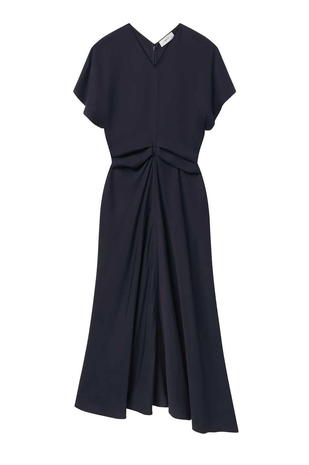Rem Ruched Midi Dress in Night Blue
