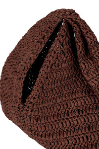 Simone Raffia Bag in Chocolate