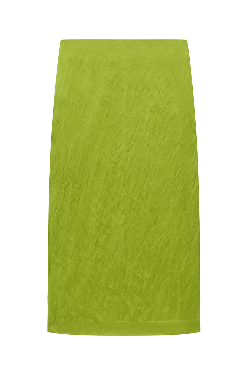 Phoebe Satin Midi Skirt in Green Meadow