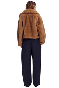 Solange Faux Fur Jacket in Tan Alpaca