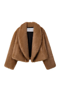 Solange Faux Fur Jacket in Tan Alpaca