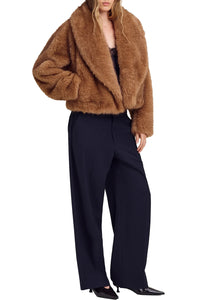 Solange Faux Fur Jacket in Tan Alpaca