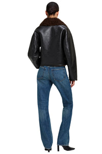 Stella Faux Shearling Jacket in Deepest Brown Pilot Brown
