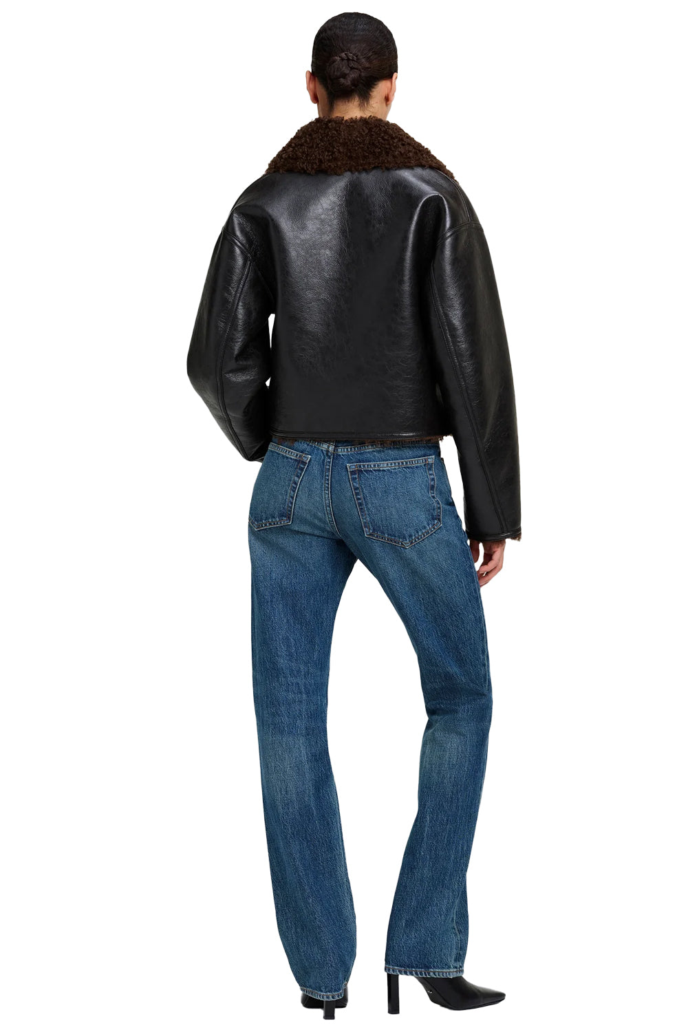 Stella Faux Shearling Jacket in Deepest Brown Pilot Brown