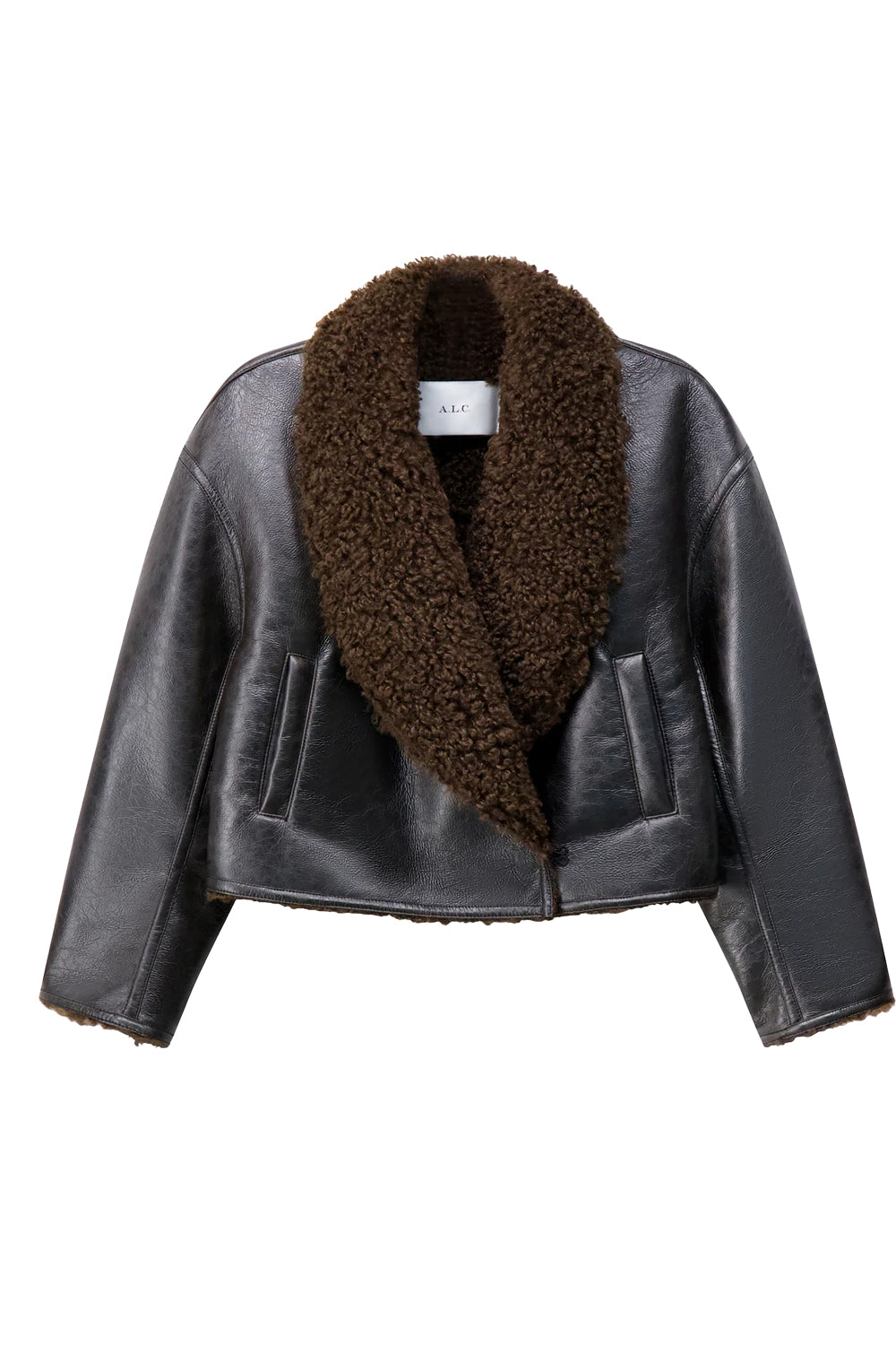 Stella Faux Shearling Jacket in Deepest Brown Pilot Brown