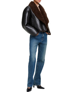 Stella Faux Shearling Jacket in Deepest Brown Pilot Brown
