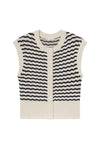 Margo Striped Knit Top in Parchment/Navy Stripe