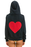 Heart Stitch Zip Hoodie in Charcoal