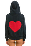 Heart Stitch Zip Hoodie in Charcoal