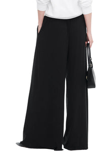 High Torsion Wide Leg Pull On Pant in Black