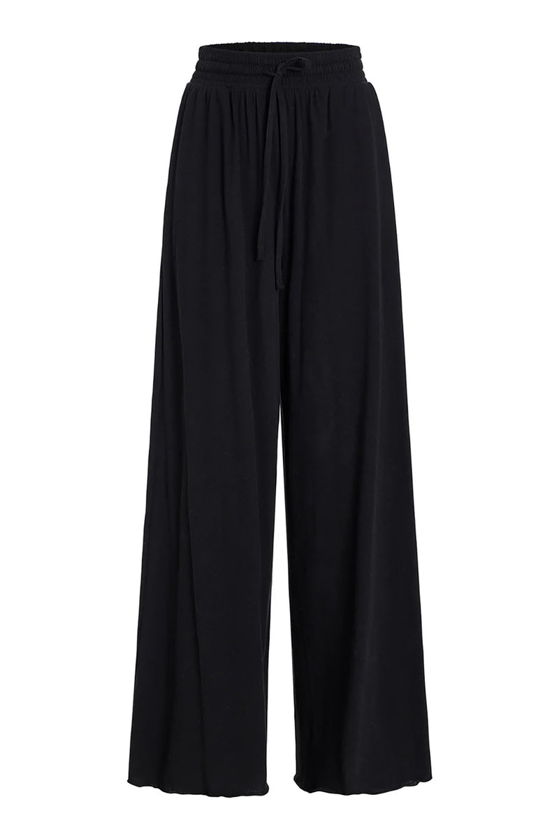 High Torsion Wide Leg Pull On Pant in Black