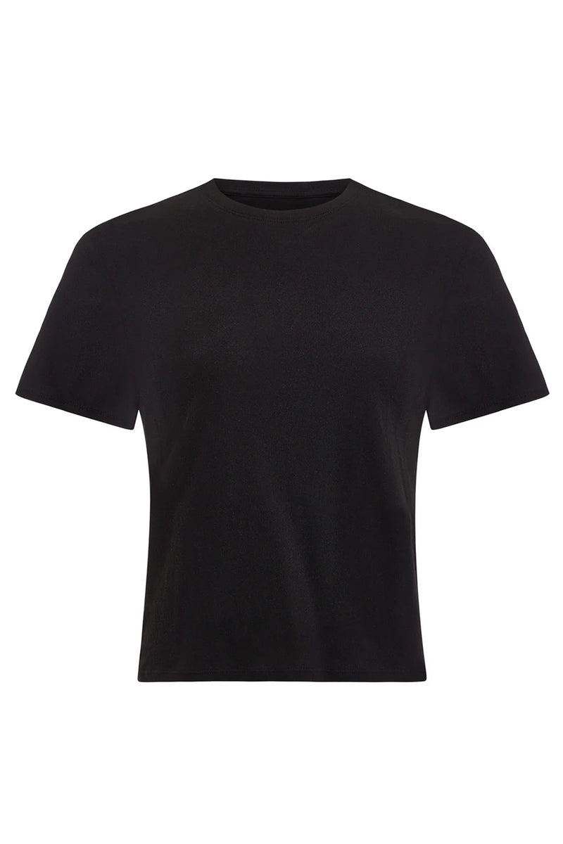 High Torsion Short Sleeve Crew Neck Tee in Black