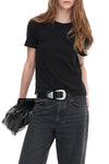 High Torsion Short Sleeve Crew Neck Tee in Black