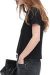 High Torsion Short Sleeve Crew Neck Tee in Black