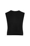 Classic Jersey Sleeveless Cropped Muscle Tee in Black
