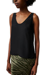 Matte Silk Charmeuse Cami in Black