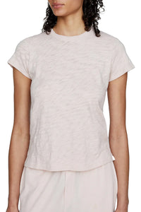 Slub Jersey Schoolboy Crewneck Tee in Faded Rose