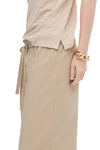 Slub Jersey Sleeveless Schoolboy Tee in Dune