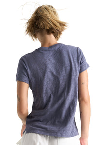 Slub Jersey Schoolboy Crewneck Tee in Dusk Blue