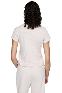 Slub Jersey Short Sleeve V Neck Tee in Faded Rose