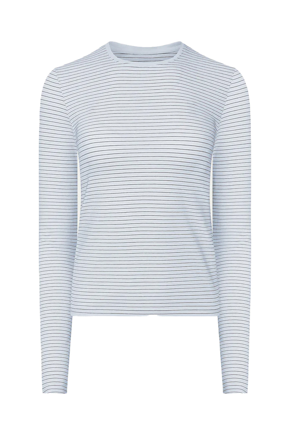 Striped Stretch Cotton Long Sleeve Baby Tee in Cool Water Multi