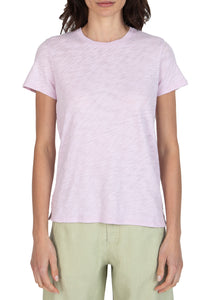 Slub Jersey Schoolboy Crewneck Tee in Violet Breeze