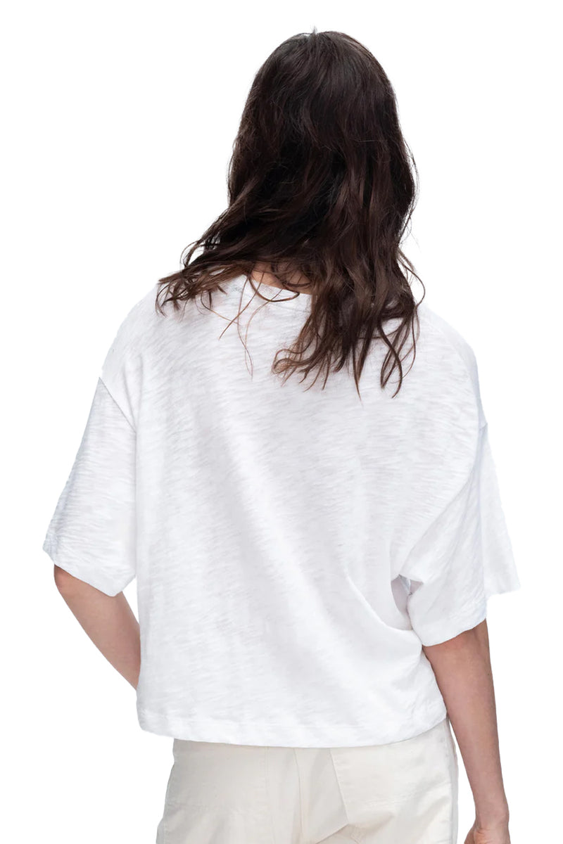 Slub Jersey Crew Neck Tee in White