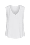 Slub Jersey V-Neck Tank in White