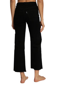 Slim Crop Wide Leg in Black Resin