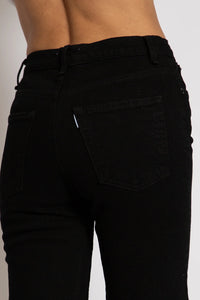 Slim Crop Wide Leg in Black Resin