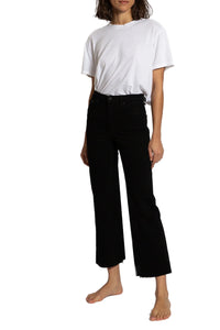 Slim Crop Wide Leg in Black Resin