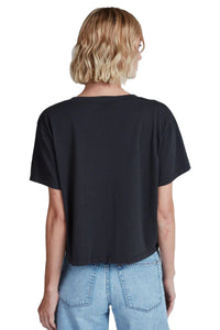 Shrunken V Tee in Stone Black