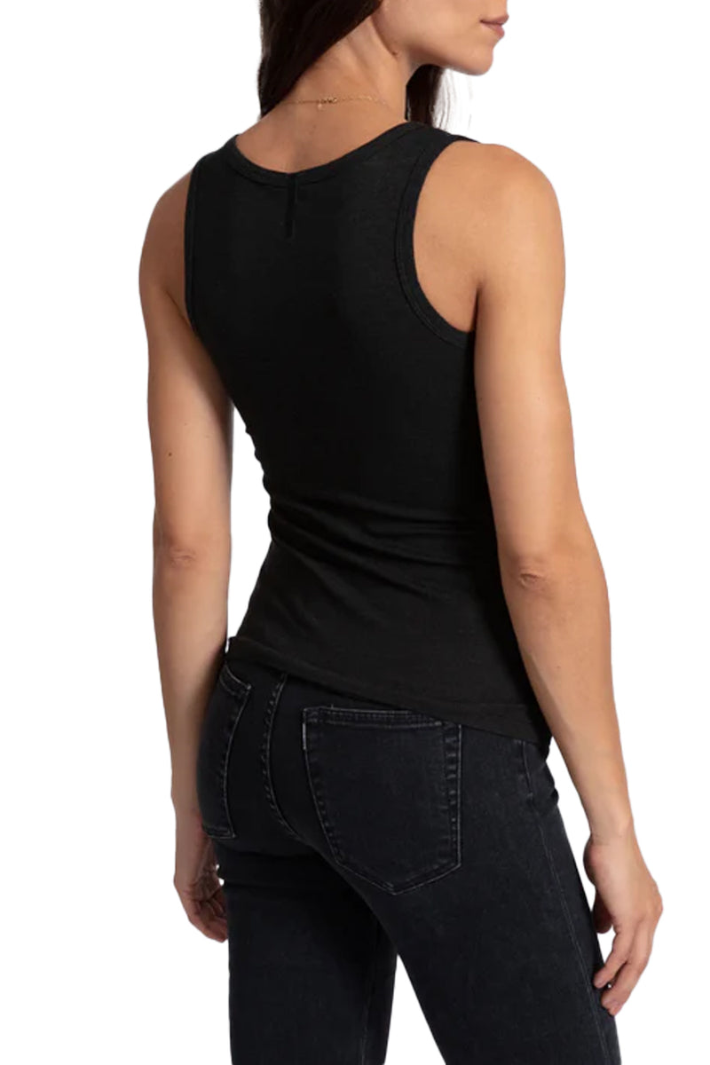 Henley Tank in Black