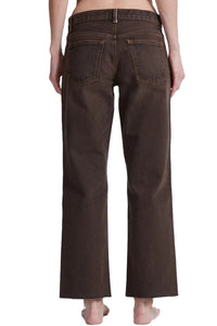 Low Rise Straight in Distressed Brown