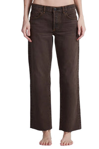 Low Rise Straight in Distressed Brown