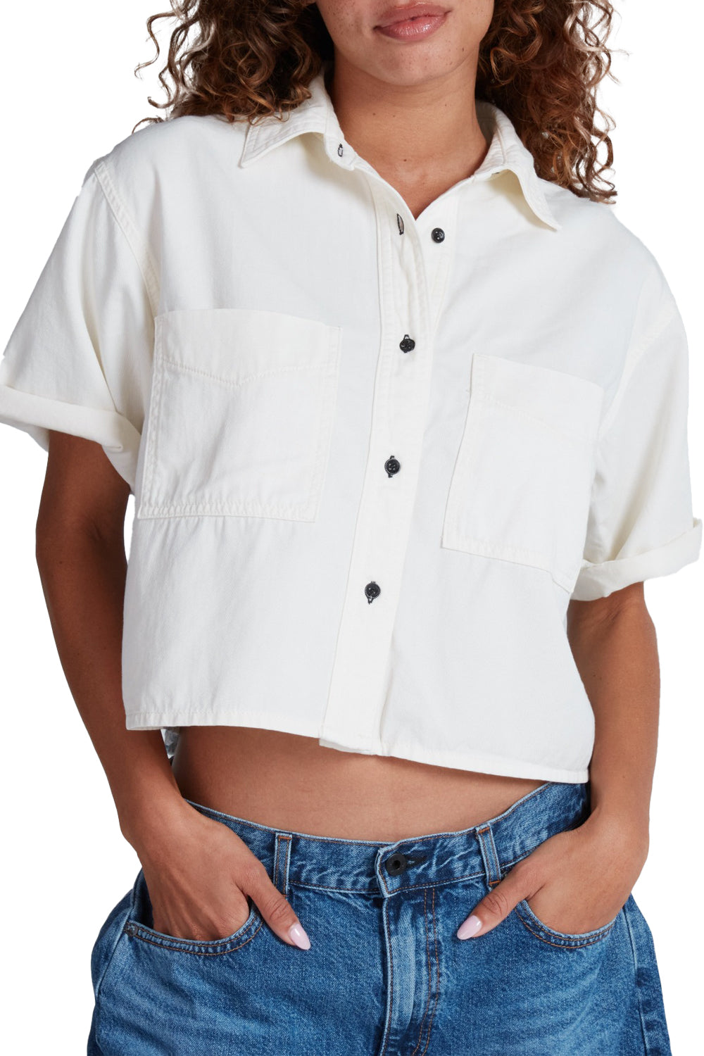 Short Sleeve Combo in White Sashiko