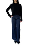Cropped Boxy Crew w/ Slits in Black