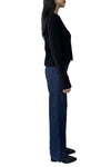 Cropped Boxy Crew w/ Slits in Black