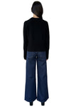 Cropped Boxy Crew w/ Slits in Black
