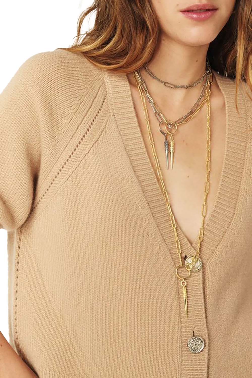 cristaseya CAMEL MAXI CARDIGAN black - メルカリ