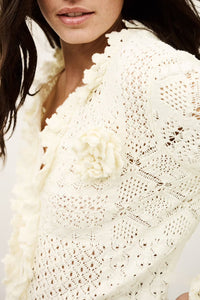 Soria Knit Cardigan in Ecru