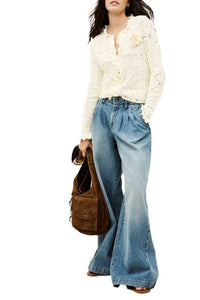 Soria Knit Cardigan in Ecru