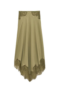 Coni Flared Midi Skirt in Green