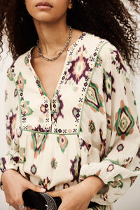 Oelia Midi Dress in Ecru