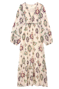 Oelia Midi Dress in Ecru