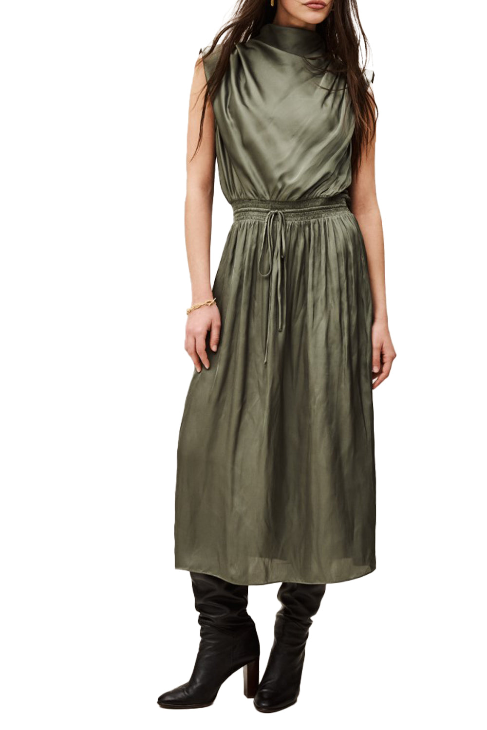 Celea Midi Dress in Kaki