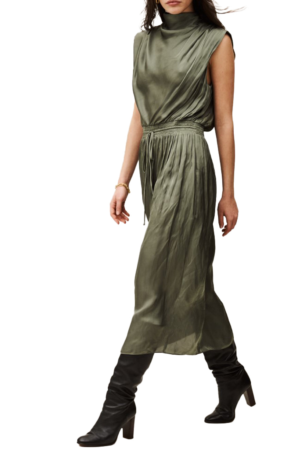 Celea Midi Dress in Kaki