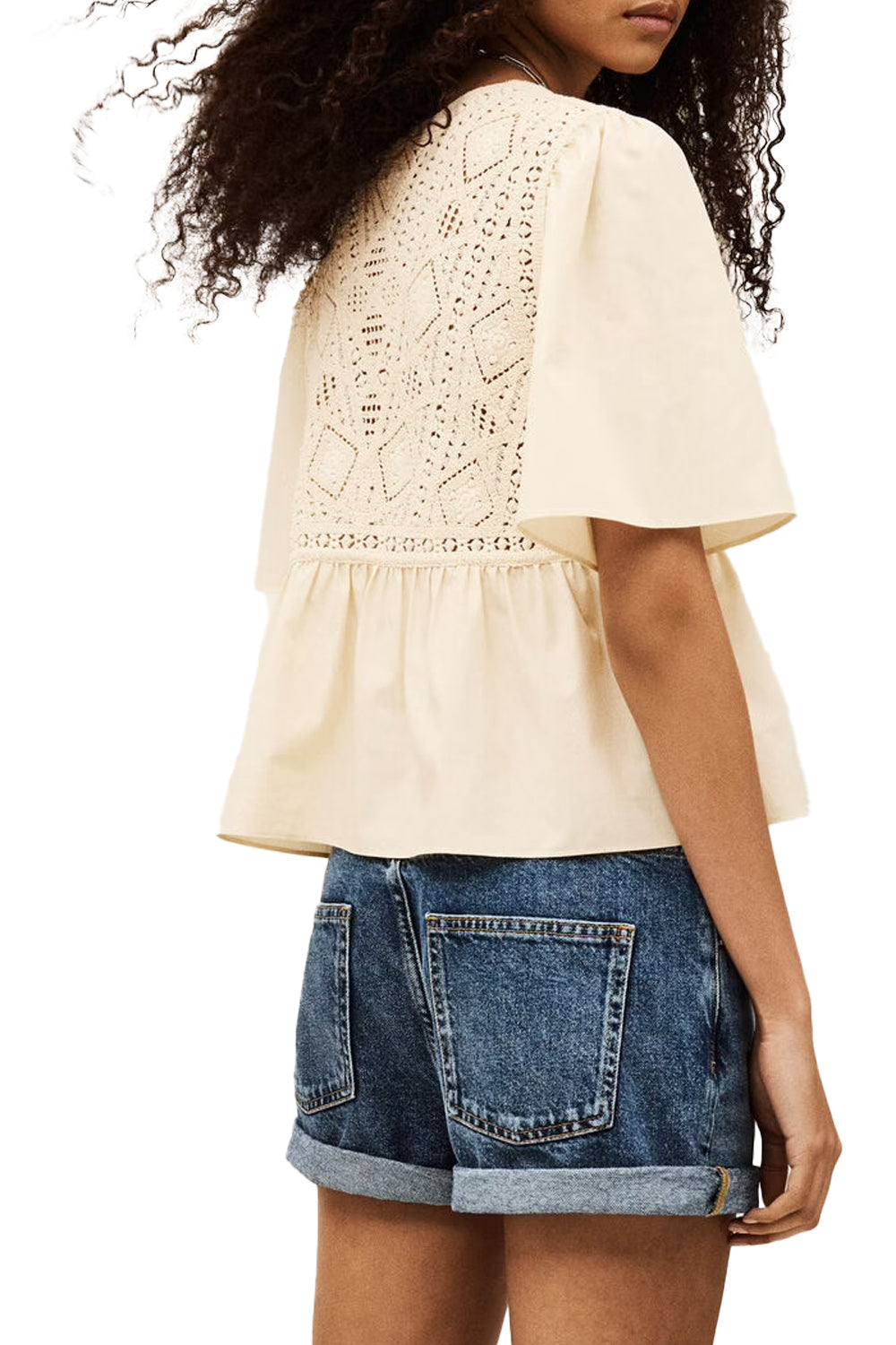 Salvi Short-Sleeved Blouse in Ecru