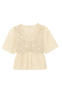 Salvi Short-Sleeved Blouse in Ecru