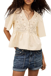 Salvi Short-Sleeved Blouse in Ecru